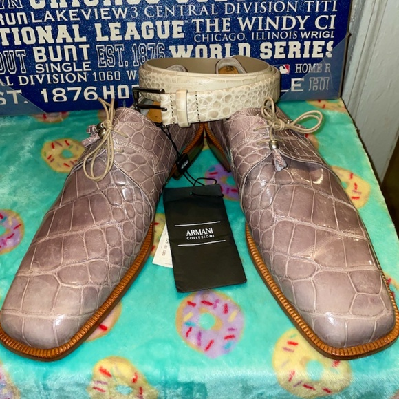 Fennix Alligator Shoes SZ10 with New Armani Belt SZ36 main image 6